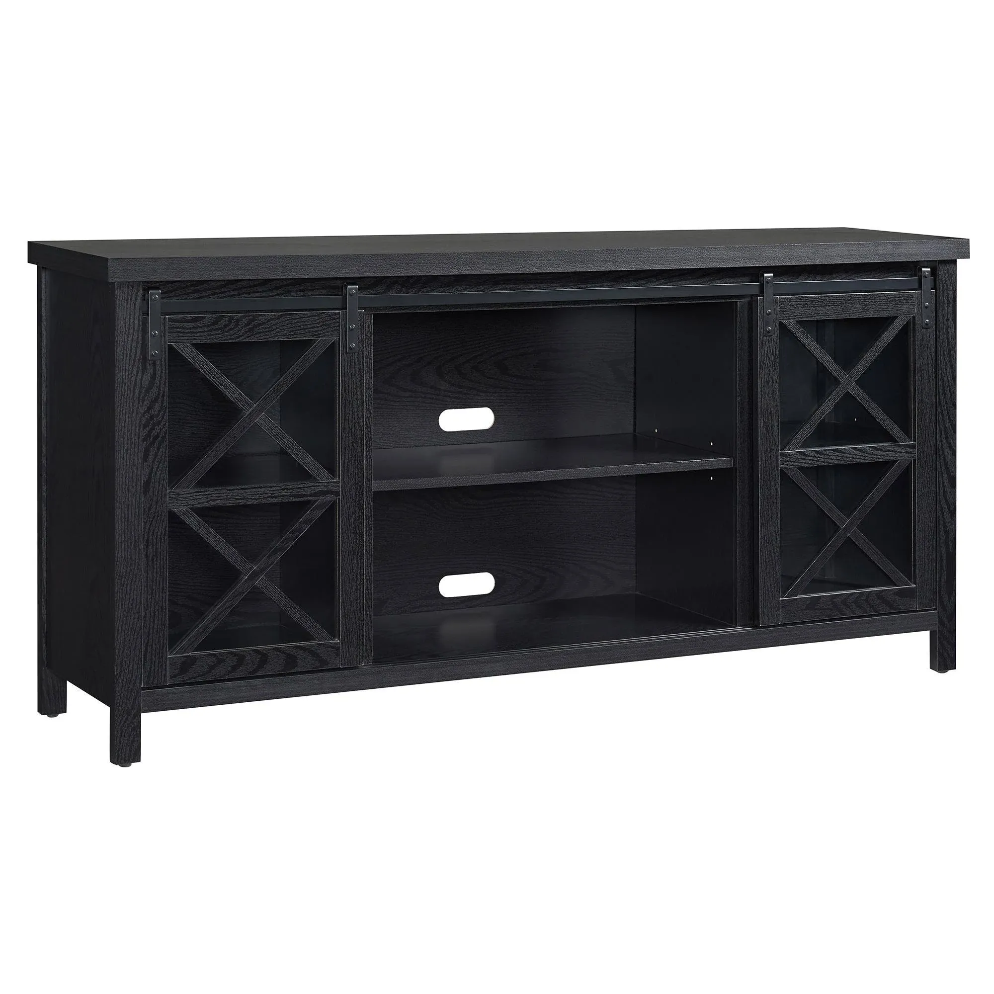 Clementine Rectangular TV Stand for TVS Up to 80 in Black Grain