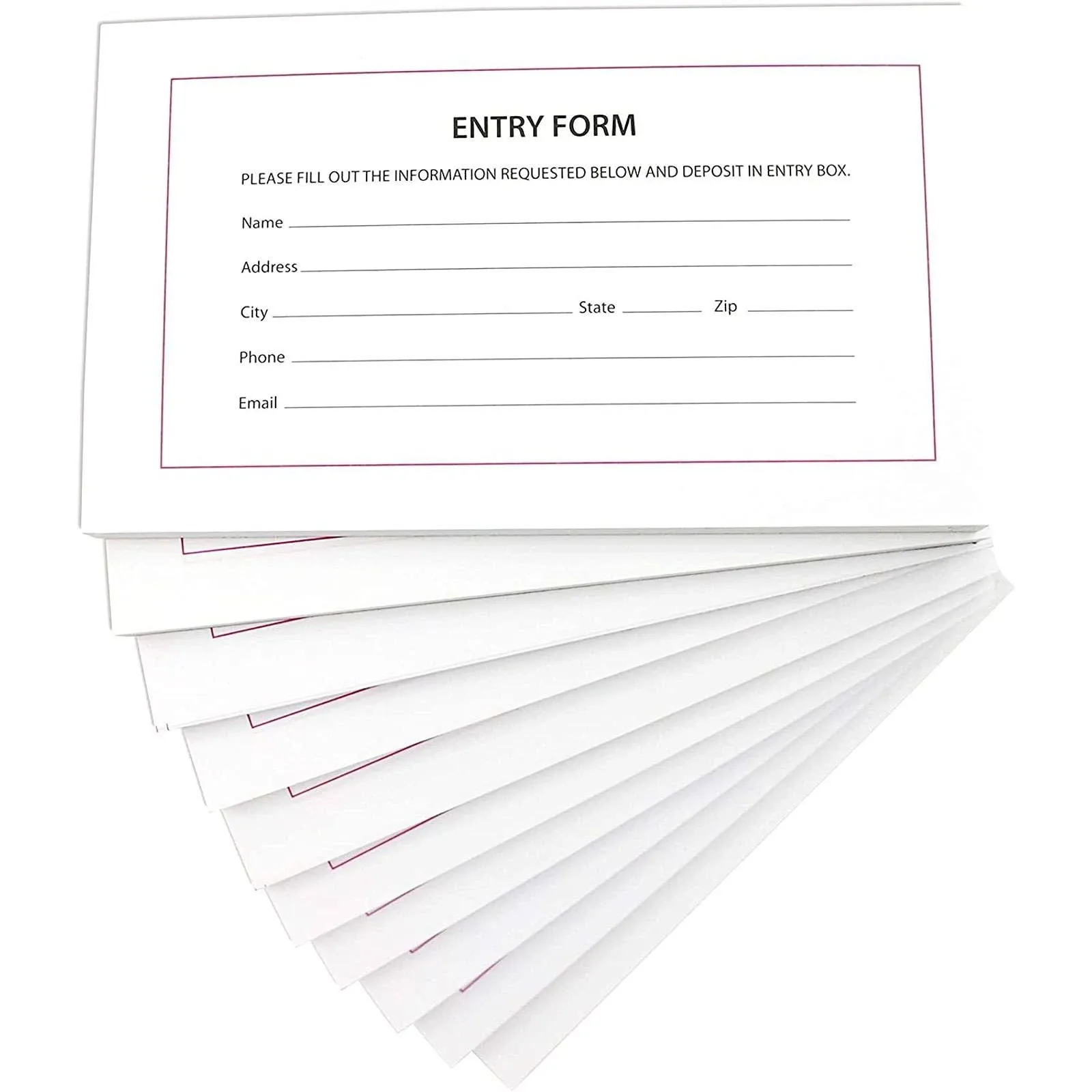 1000 Entry Forms - 10 Pads with 100 Sheets Per Pad - Entry Cards for Contests...