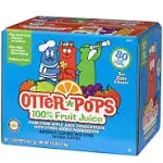 Otter Pops 100% Fruit Juice Assorted Fruit Ice Pops, Gluten-Free Freezer Snack, 2 oz, 80 Count