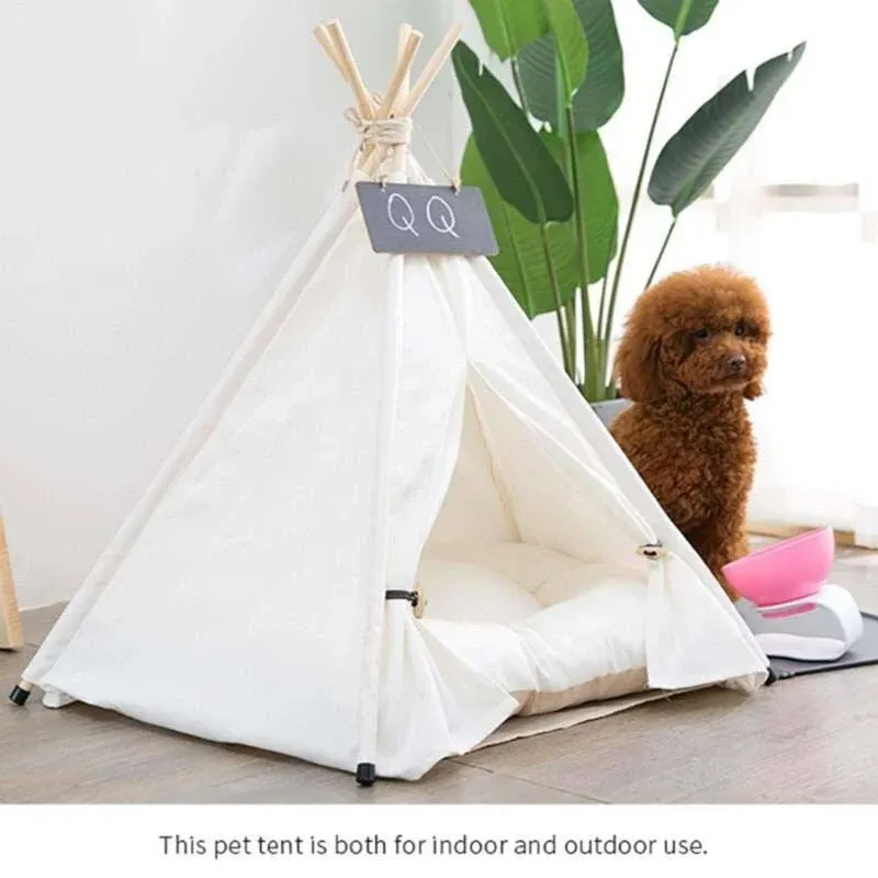 Pet Tent House, Pet Teepee, White / 60X60X70CM