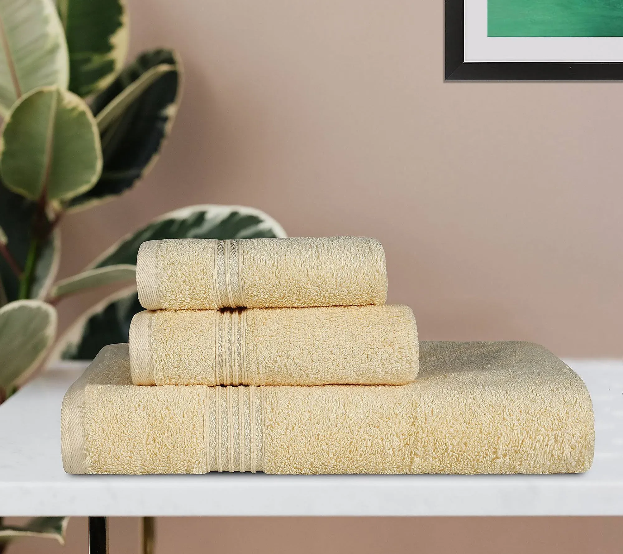 Superior 3-Piece Towel Set, Egyptian Cotton, Canary