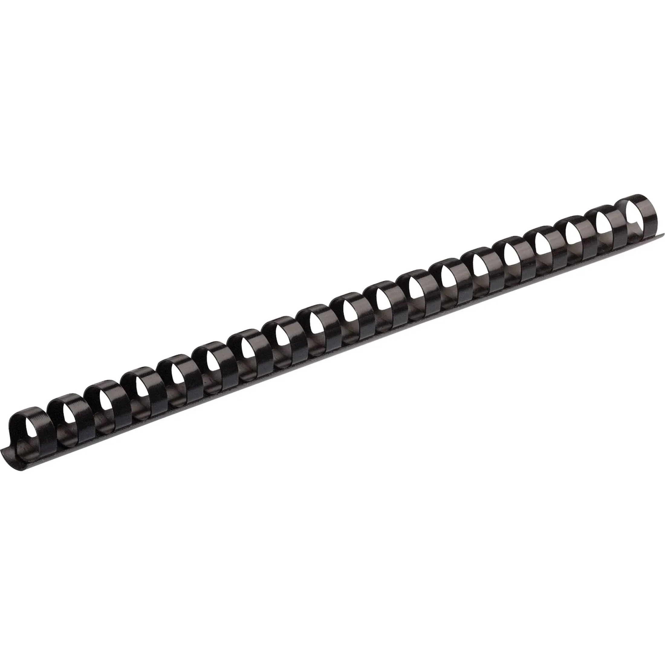 Fellowes 52320 1/4" Diameter Black Plastic 20-Sheet Binding Comb   - 25/Pack