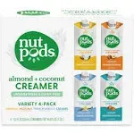 Nutpods Variety 4 Pack, Original, French Vanilla, Hazelnut and Caramel Unsweetened Dairy-Free Liquid Coffee Creamer Made from