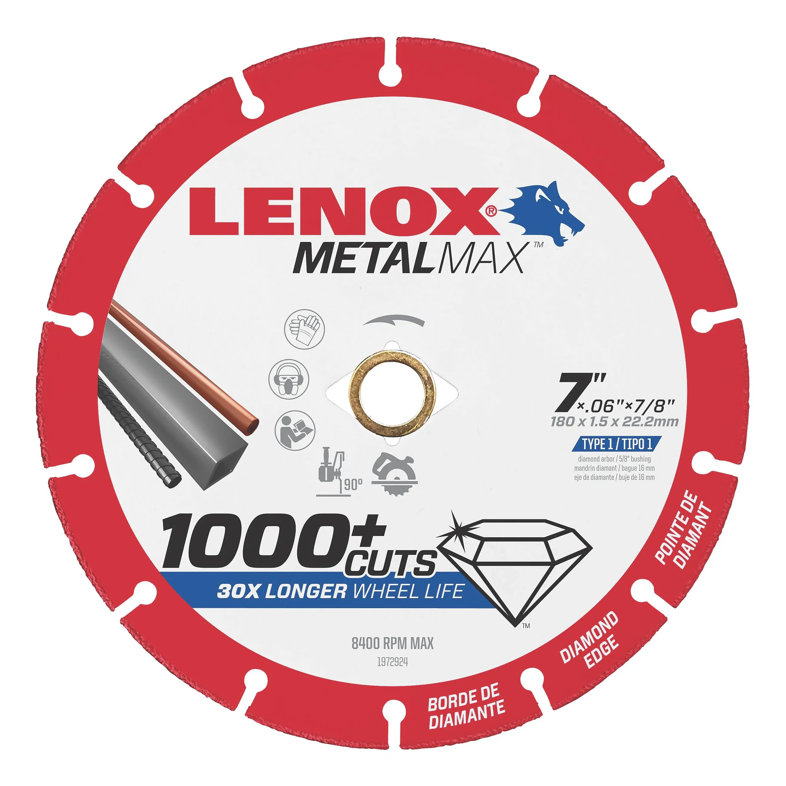 New LENOX MetalMax 7&#039;&#039; x 7/8&#034; Cutting Wheel Diamond Edge Blade 1972924 #1747