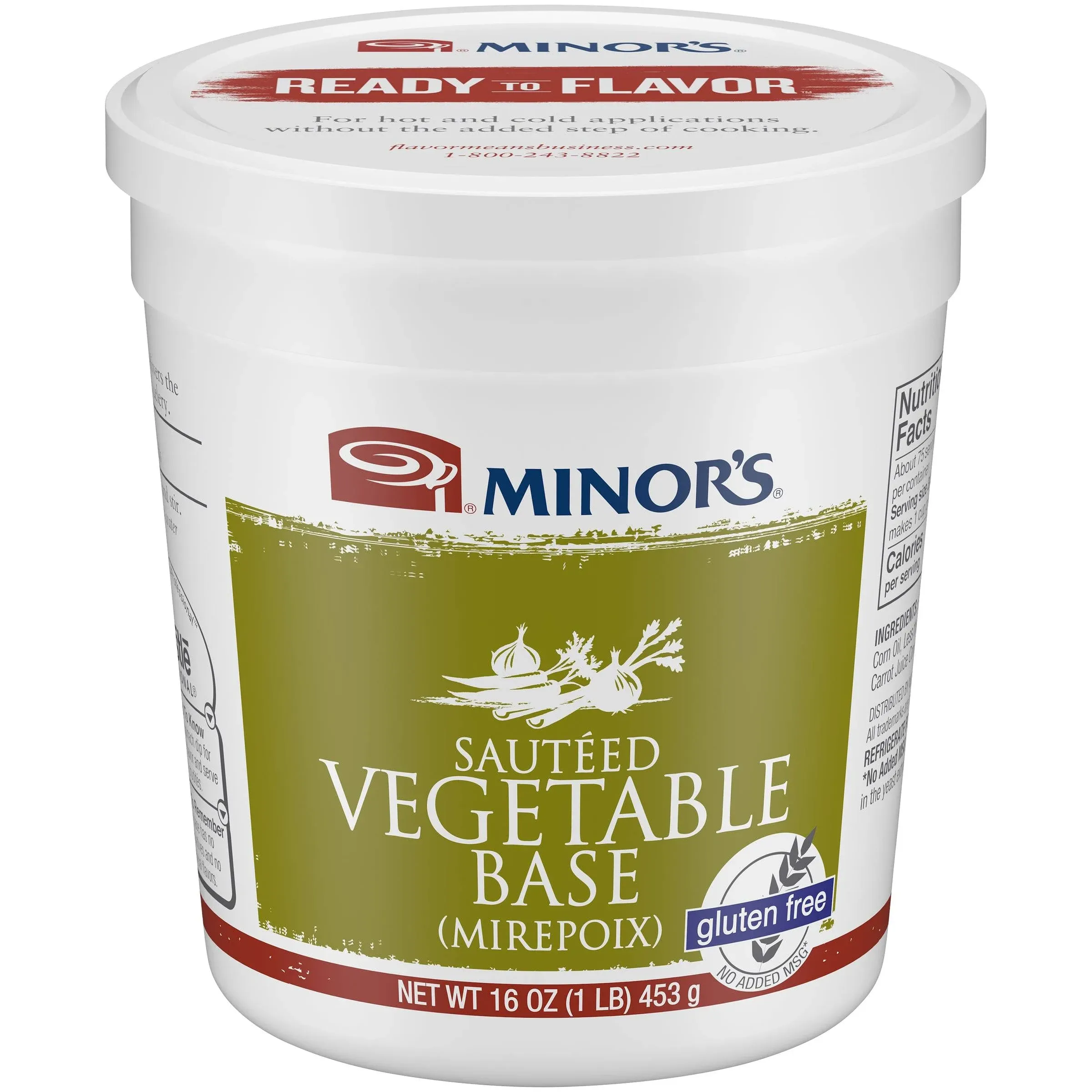 Minors Sauteed No Added MSG Vegetable Base, 1 Pound -- 6 per Case