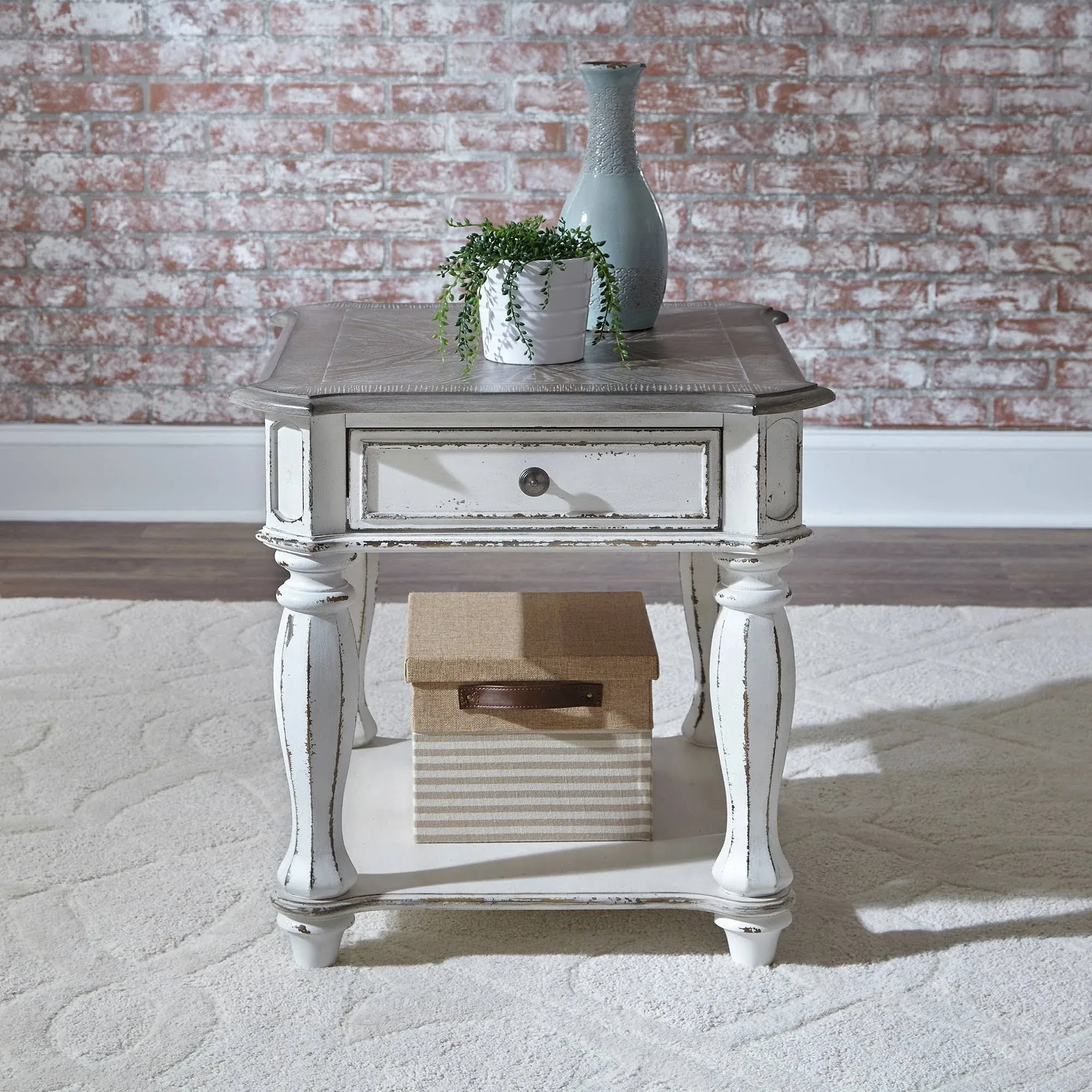 Magnolia Manor White End Table - 244-OT1020