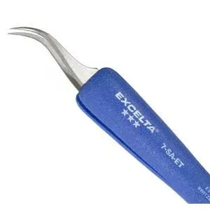 Excelta Tweezer, Curved Fine, 5 in. L, SS Stainless Steel 7-SA-ET