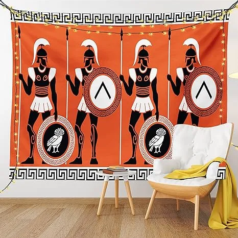 Ambesonne Toga Party Tapestry, Artistic Historical Warrior Figures in Ancient ...