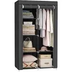 SONGMICS 34" Portable Clothes Closet with Hanging Rod, Black