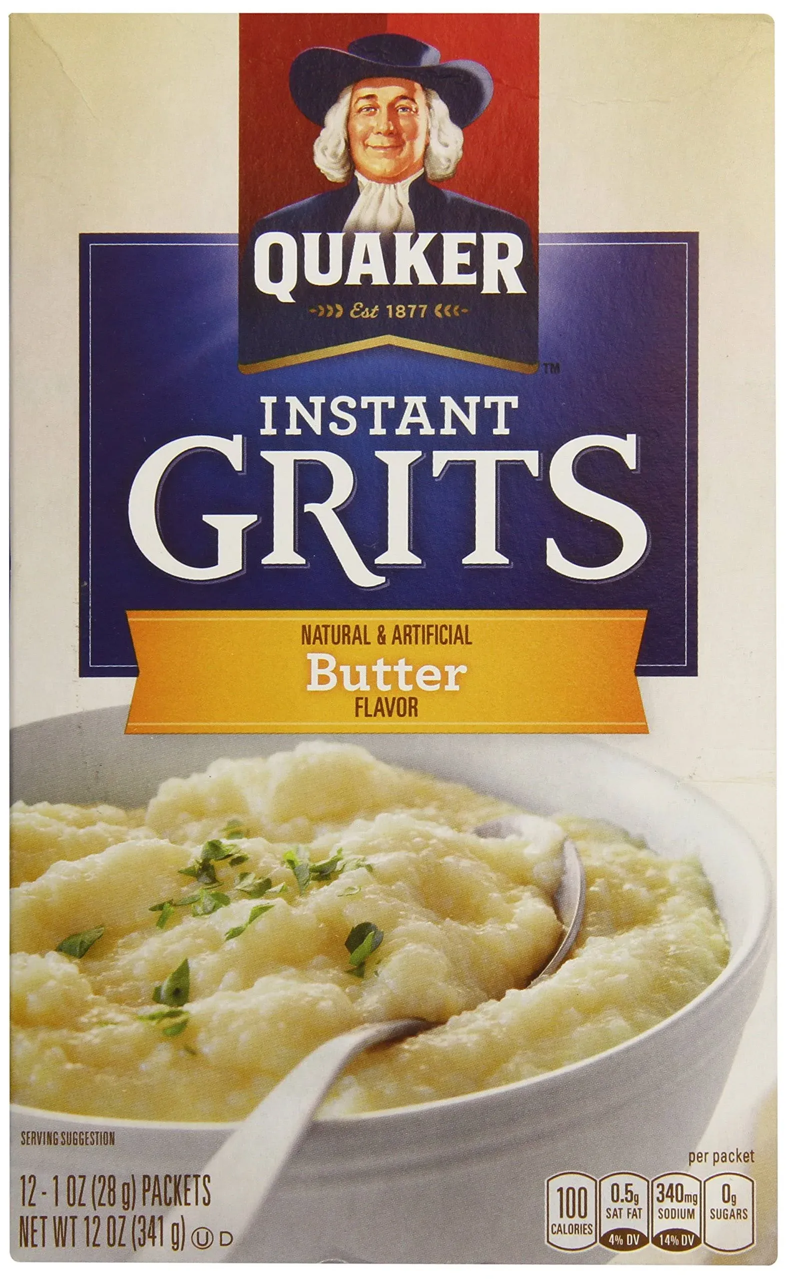 Quaker Instant Grits, Butter, 9.8 oz