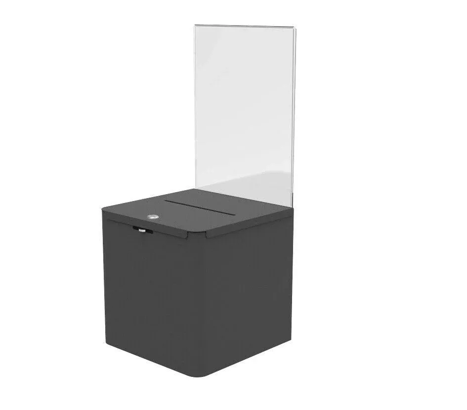 8.5&#034;x11&#034; Acrylic Donation Box Locking Metal Ballot Box Collection Suggestion Box