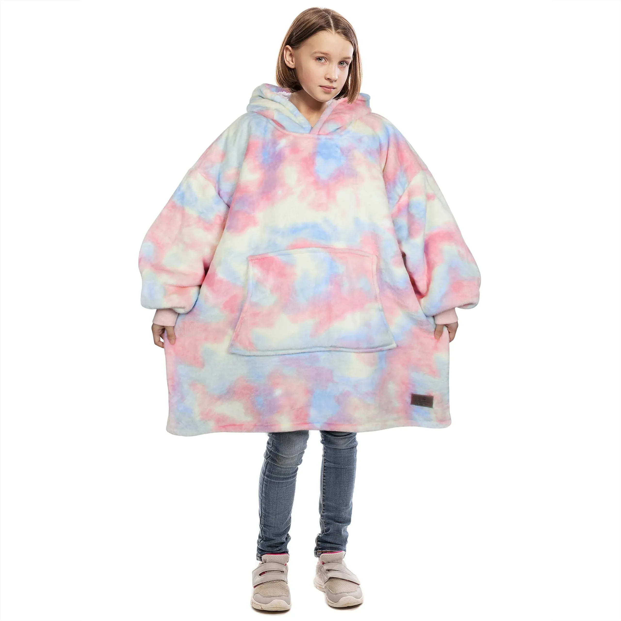 Catalonia Kids Oversized Wearable Blanket Hoodie Sweatshirt, Warm Sherpa Fleece ...