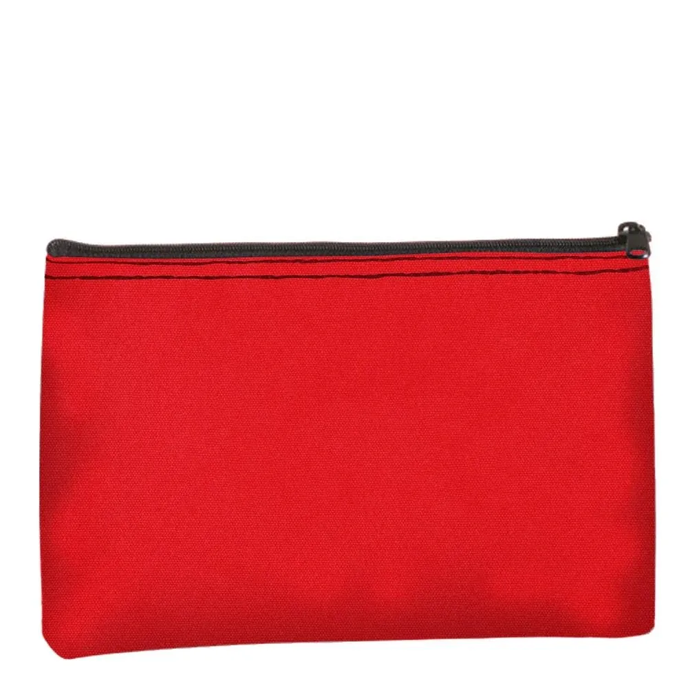 Bank Supplies - Red Zipper Bag - 12W x 8H - 14 oz Canvas