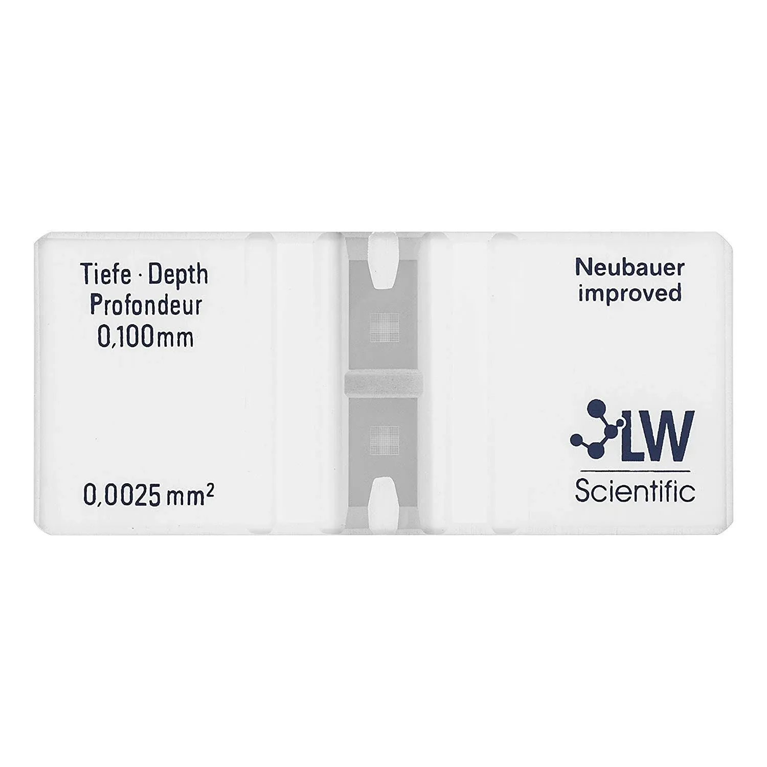 LW Scientific CTL-HEMM-GLDR Hemacytometer, Neubauer Bright Line, Double-Counting Chamber