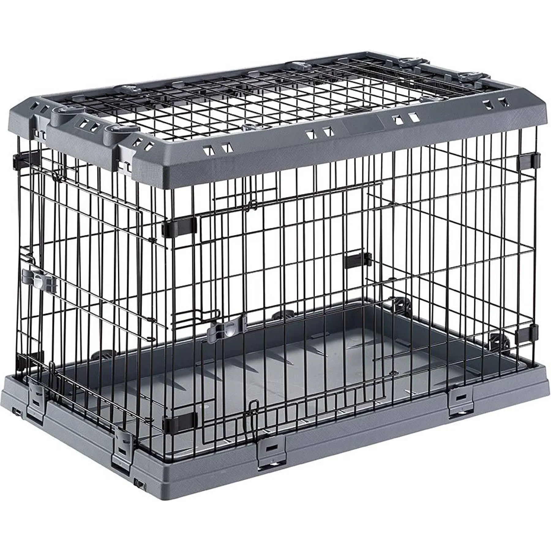 Superior Hybrid ECO Dog Crate and Playpen 30-inch Dog Crate Gray Fold Portable