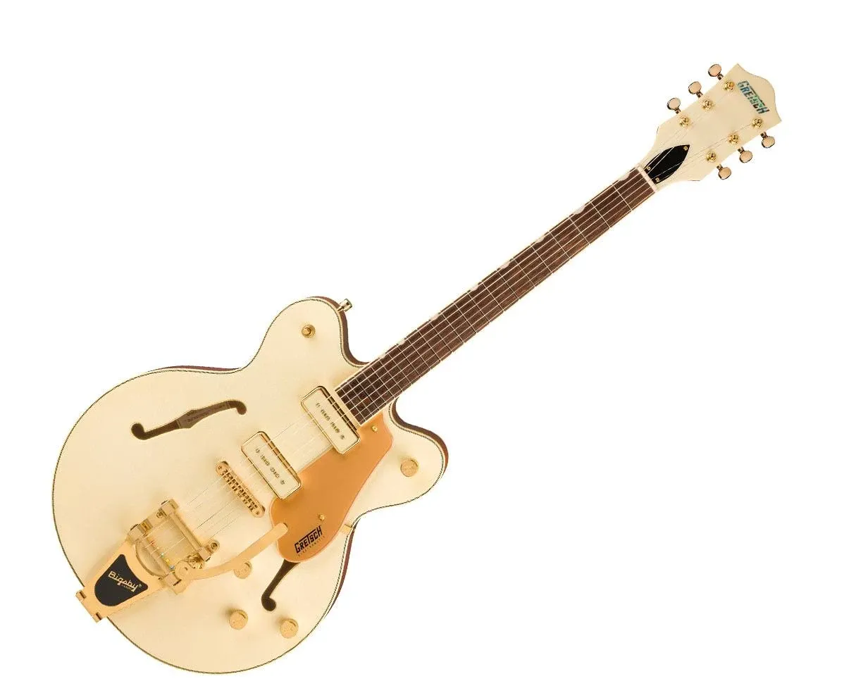 Gretsch Electromatic Pristine LTD Center Block DC Bigsby Guitar, White Gold