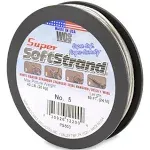 Super Softstrand, Vinyl-Coated Stranded Stainless Steel Picture Wrapping Wire, Size #5, 43 lb / 20 kg, 80 ft / 24 m