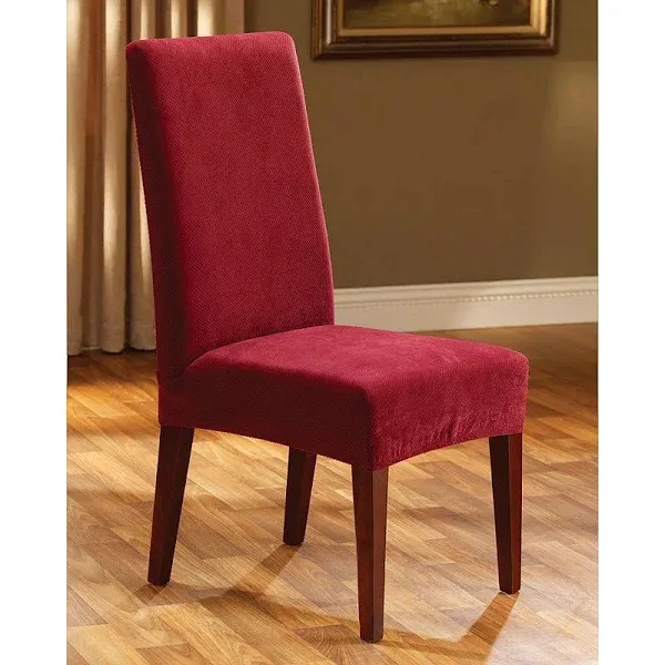 Sure Fit Stretch Pique Short Dining Room Chair Slipcover - Garnet Red