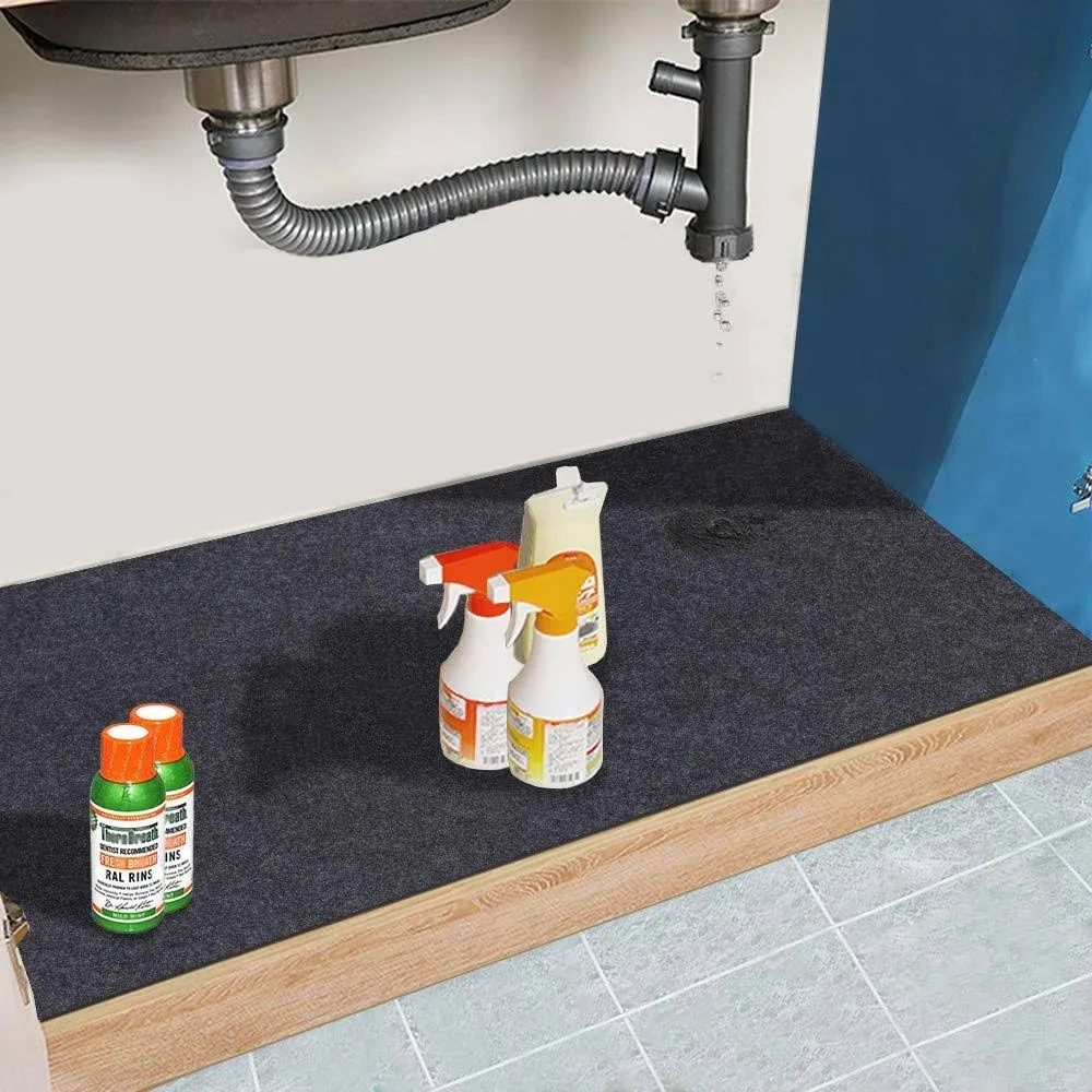 VENOAL Under The Sink Mat,Cabinet Mat - Absorbent/Waterproof - Protects Cabinets ...