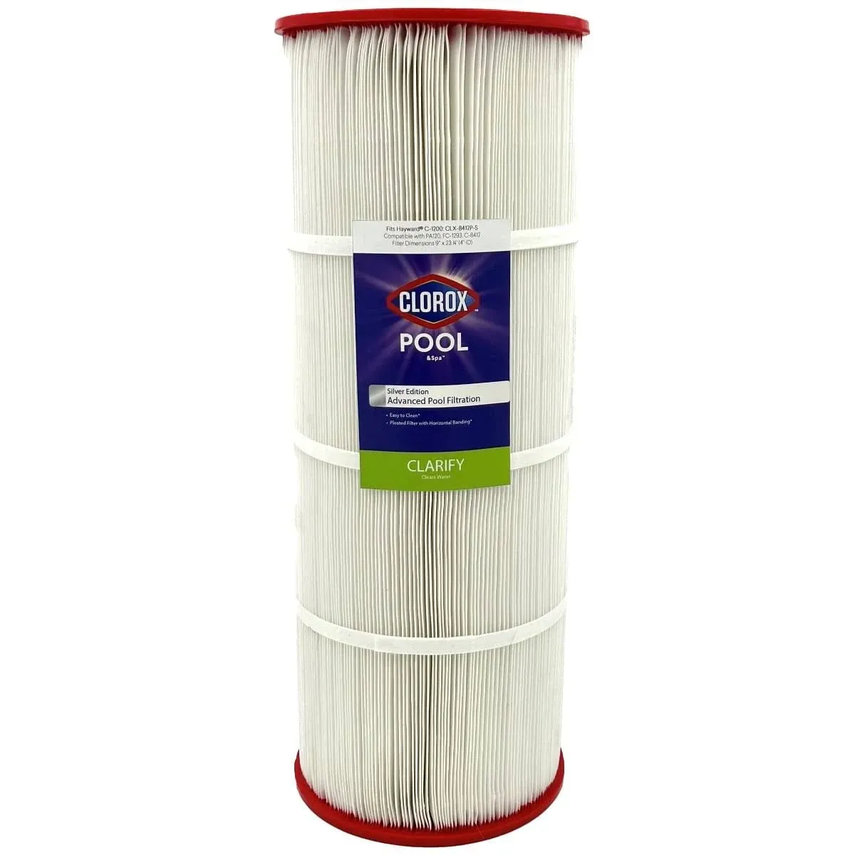 Clorox Silver Edition 9 in. Dia Advanced Pool Filter Cartridge Replacement for Hayward C-1200