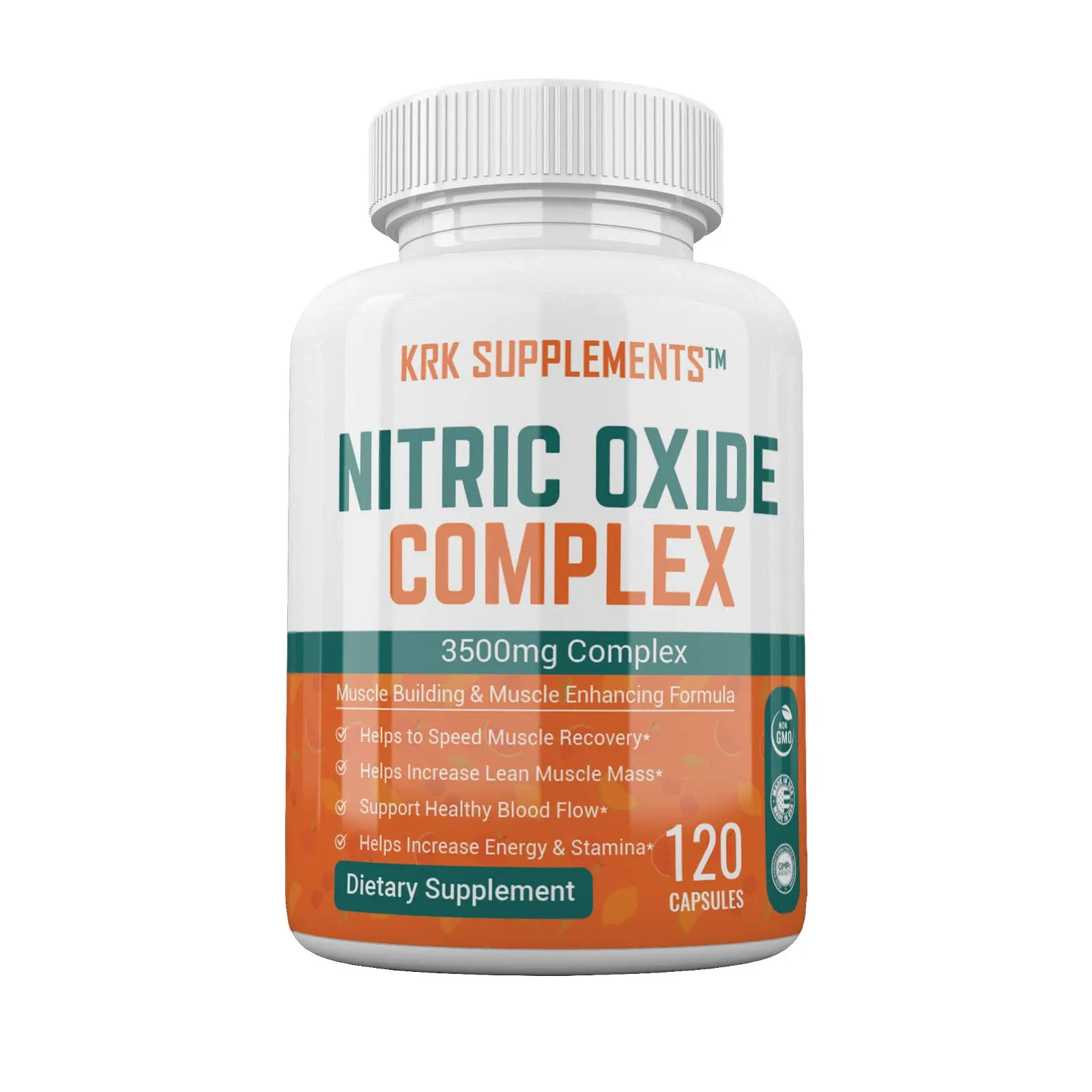 2 Bottles Nitric Oxide Complex 3500mg Per Serving L-Arginine HCL AAKG AKG Alpha Ketoglutarate Citrulline Malate 240 Total Capsules