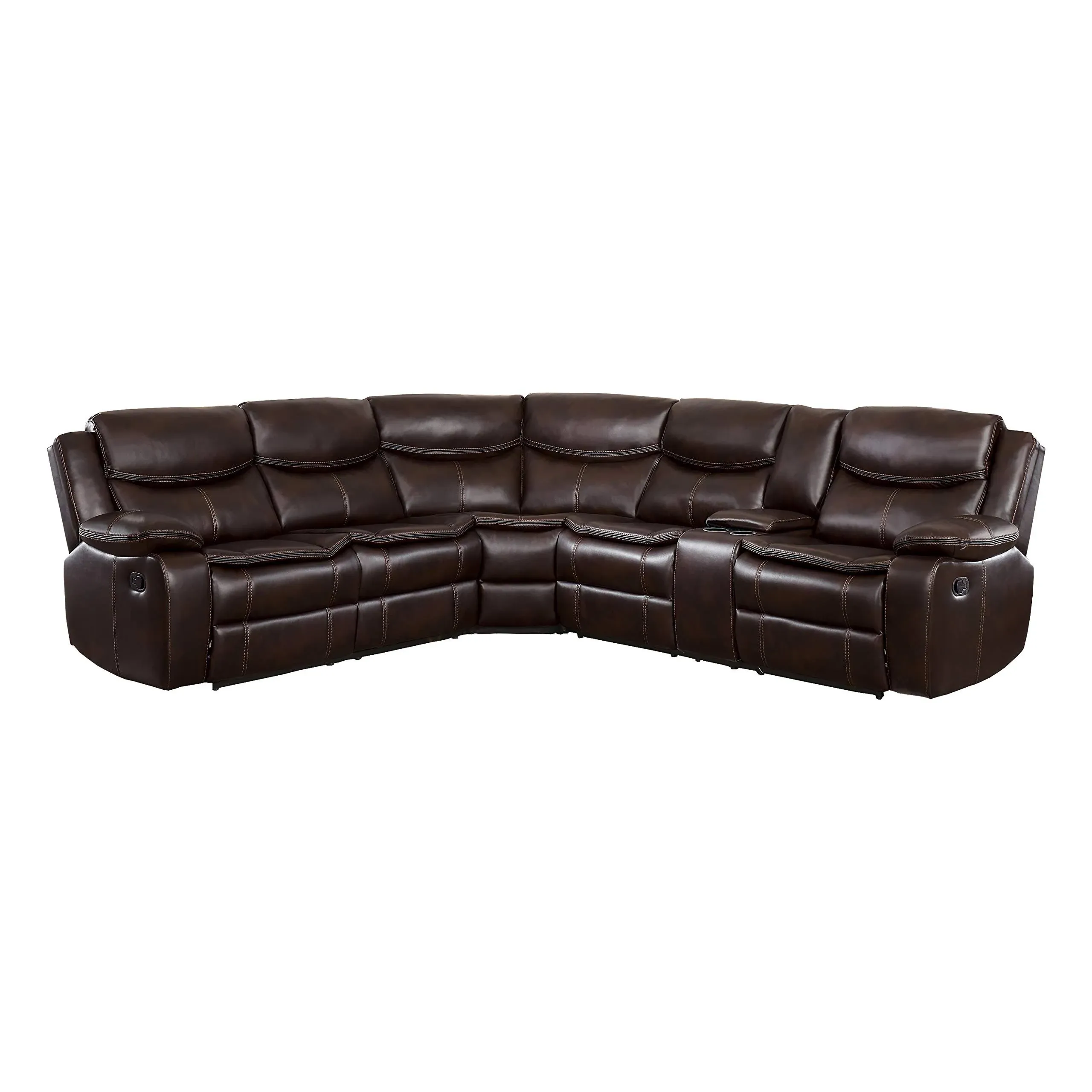 Lexicon Warrenton Leather Gel Matched 3-Piece Sectional Manual Reclining Sofa ...