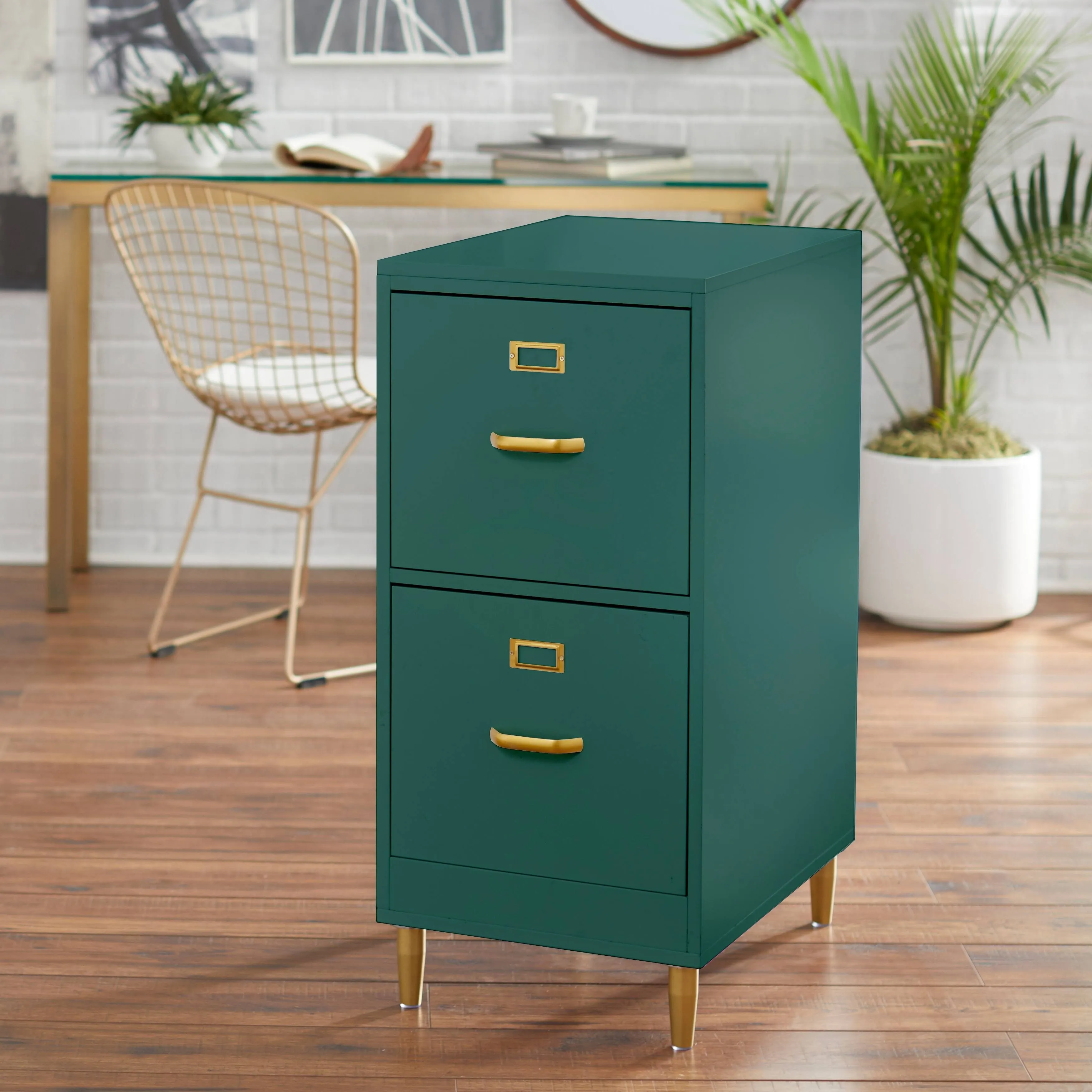 Dixie 2 Drawer Cabinet Green - Buylateral