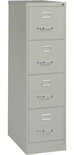 Hirsh 25" Deep 4 Drawer Letter Width Metal Vertical File Cabinet, Commercial Grade, Gray