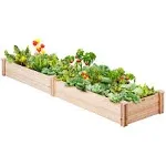 VEVOR Outdoor Wooden Raised Garden Bed Planter, 96 x 24 x 10in, High End Natural Fir Wood No-Bolt Assembly, Elevated Planting Box for Vegetable/Herb in Backyard/Patio