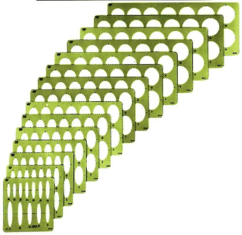 ALVIN, 731613, Large Series Ellipse Templates - Set of 15