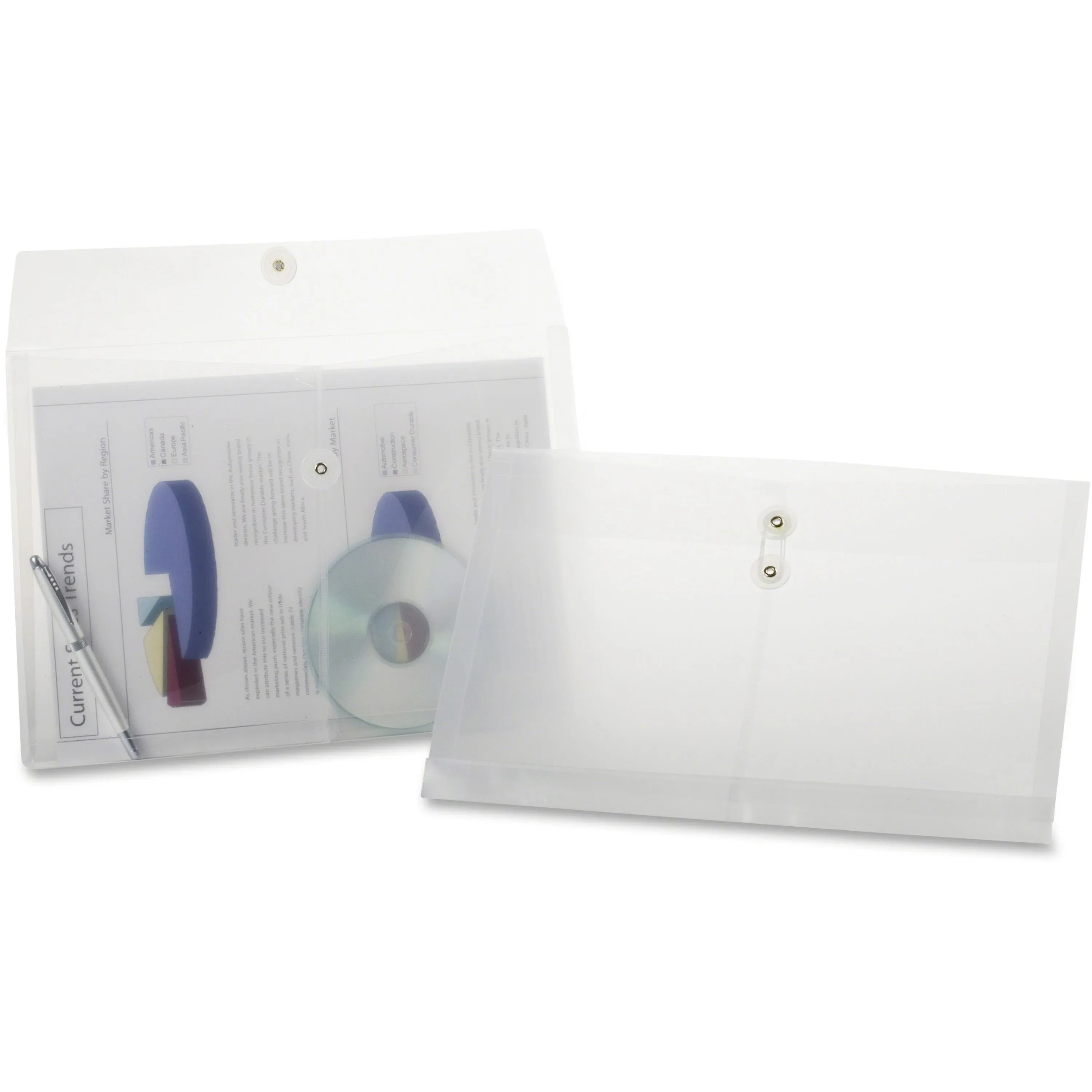 Pendaflex Expandable Poly String & Button Booklet Envelope, Clear, Legal, 3/Pack