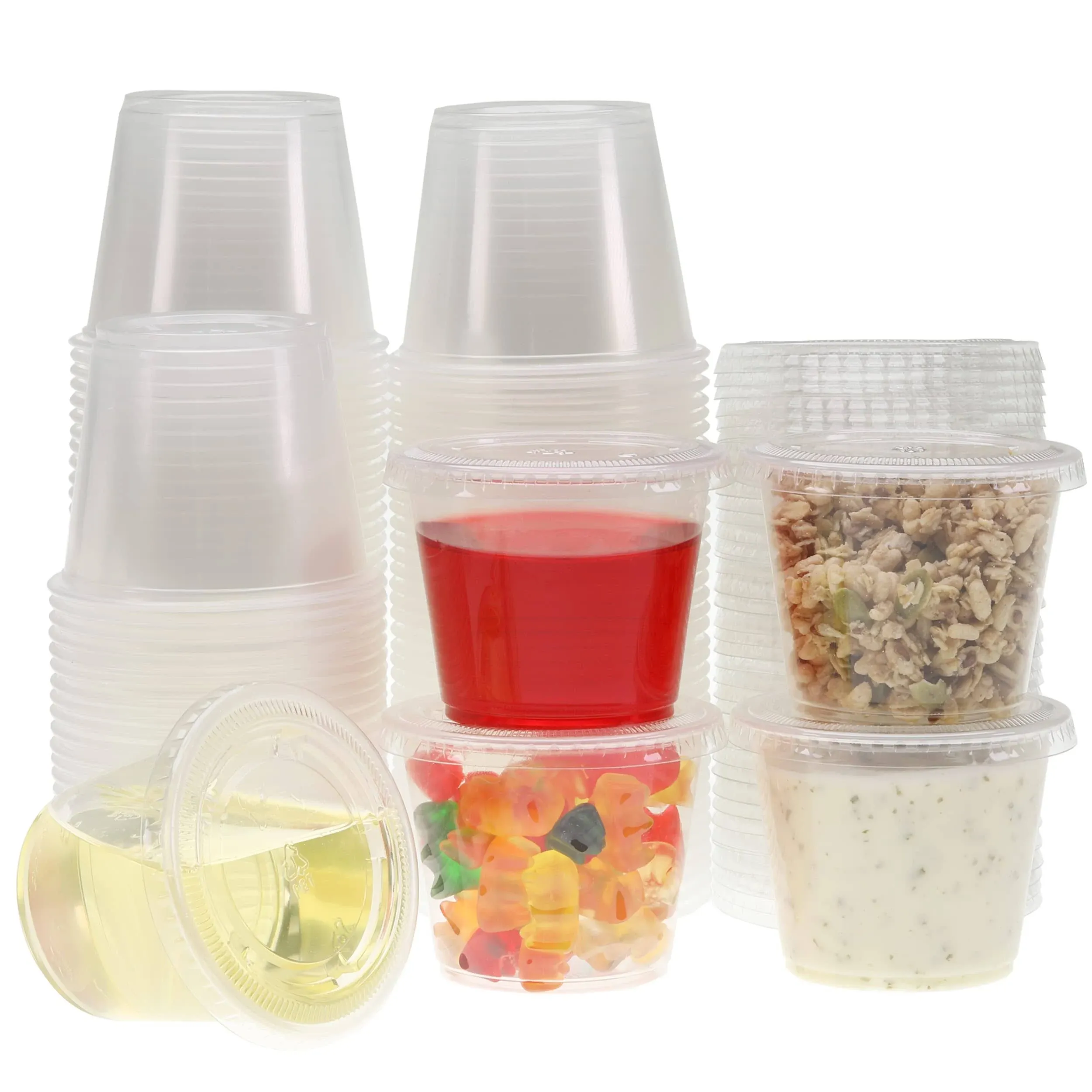 Freshware Portion Cups, 5.5 oz - 100 sets, Clear