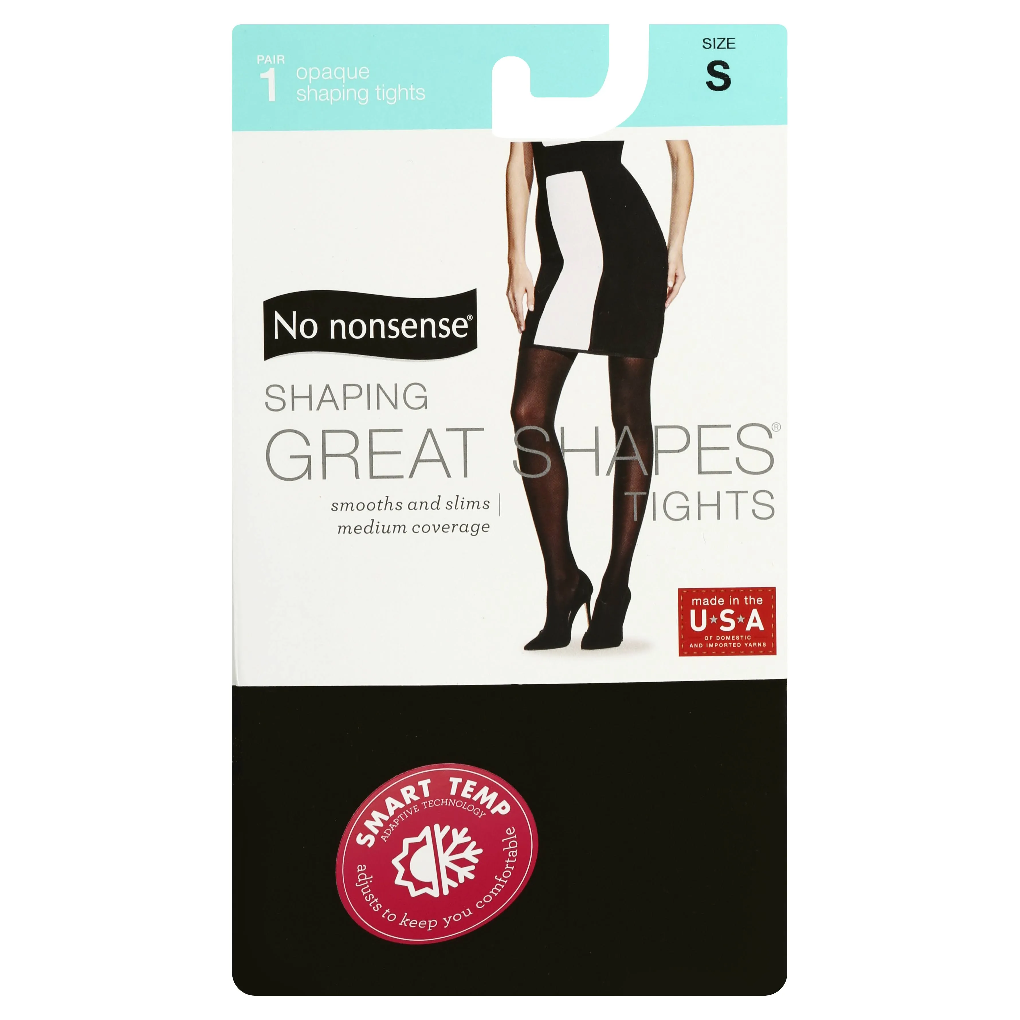 New No Nonsense Opaque Shaping Great Shape Tights size Small made in USA