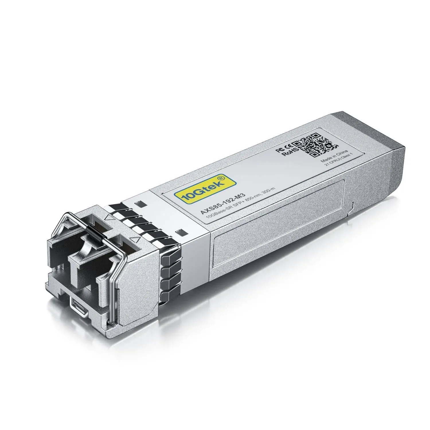 10GBase-SR SFP+ Transceiver, 10G 850nm MMF, up to 300 Meters, Compatible with Brocade 10G-SFPP-SR