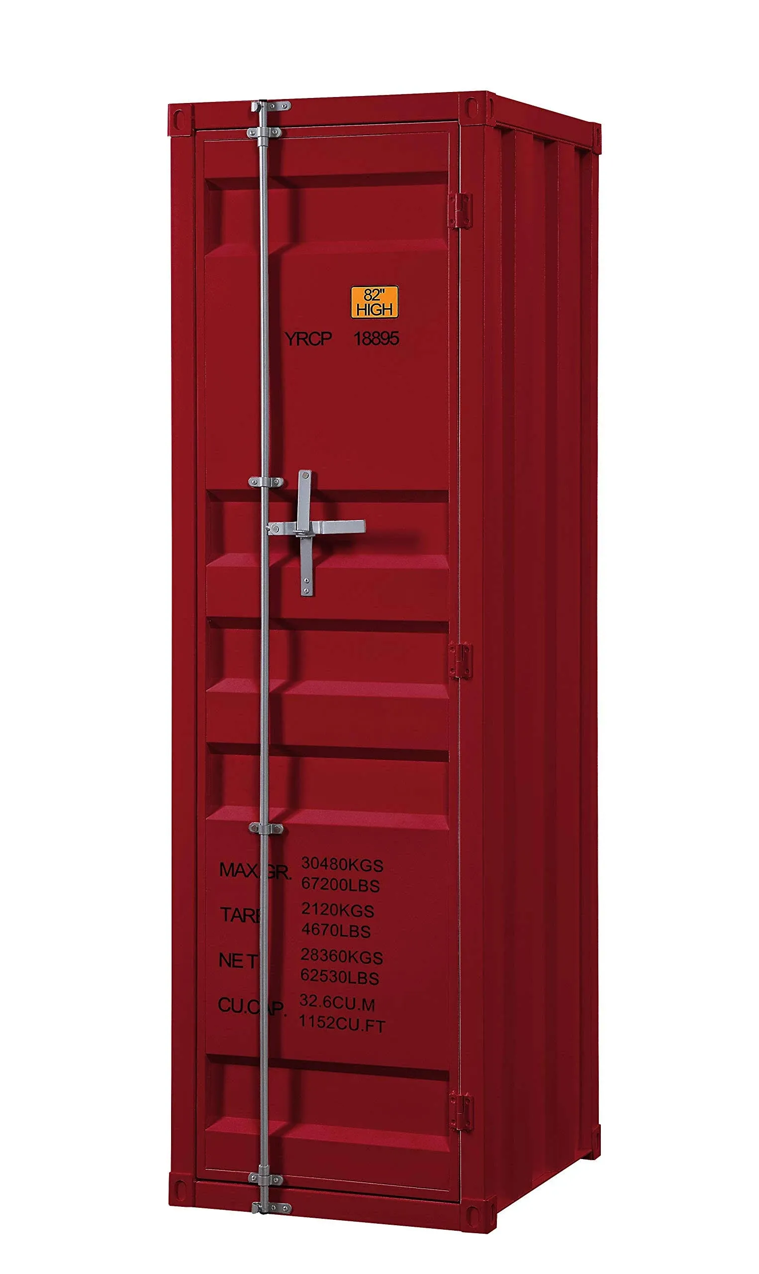 ACME Cargo Red Finish Cargo Wardrobe Model 35955