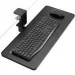 VIVO Rotating Computer Keyboard and Mouse Tray Under Desk Mount, Swiveling 25 x 10 inch Platform, Ergonomic Typing, Black, MOUNT-KB01B