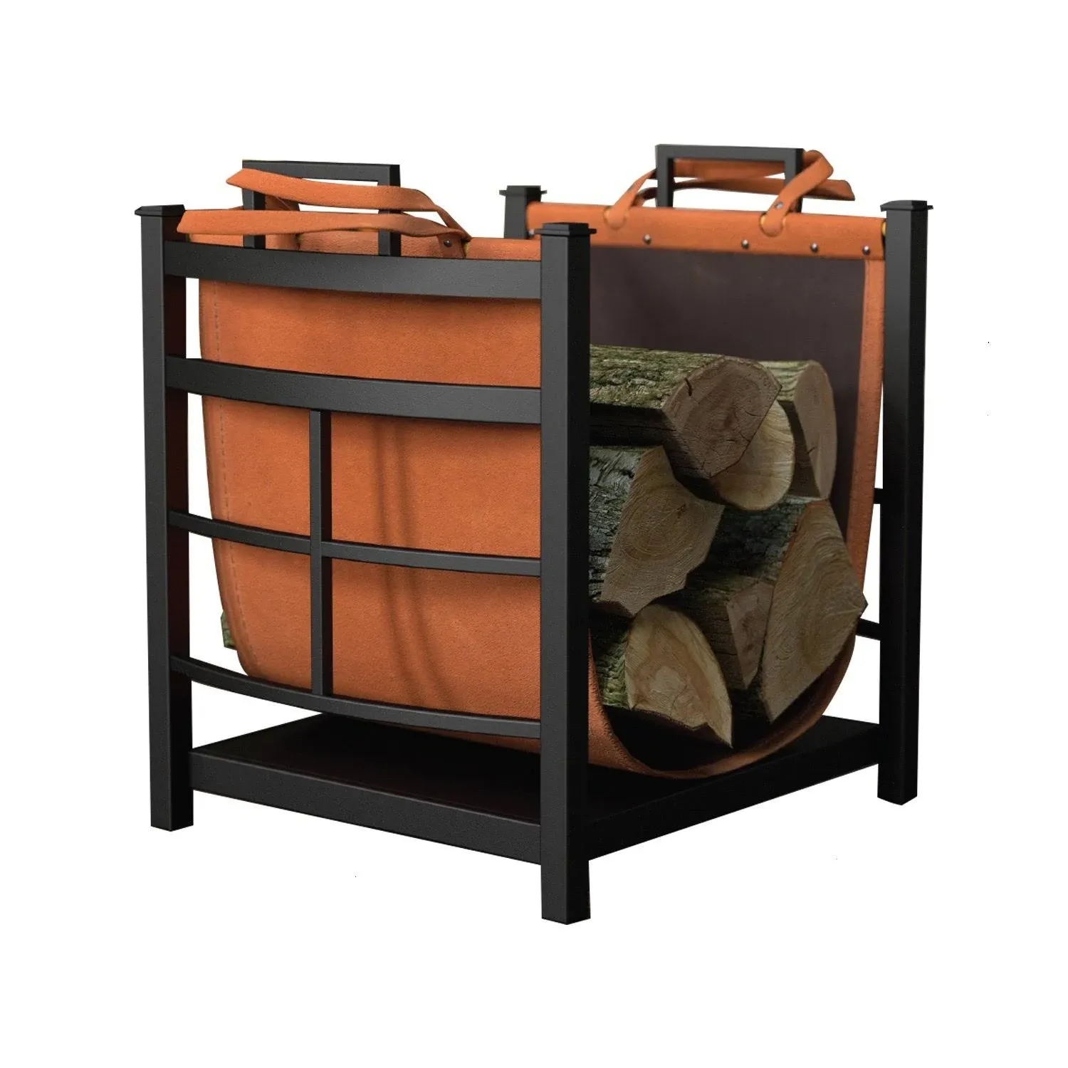 Panacea 15245 Log Bin with Leather Log Carrier