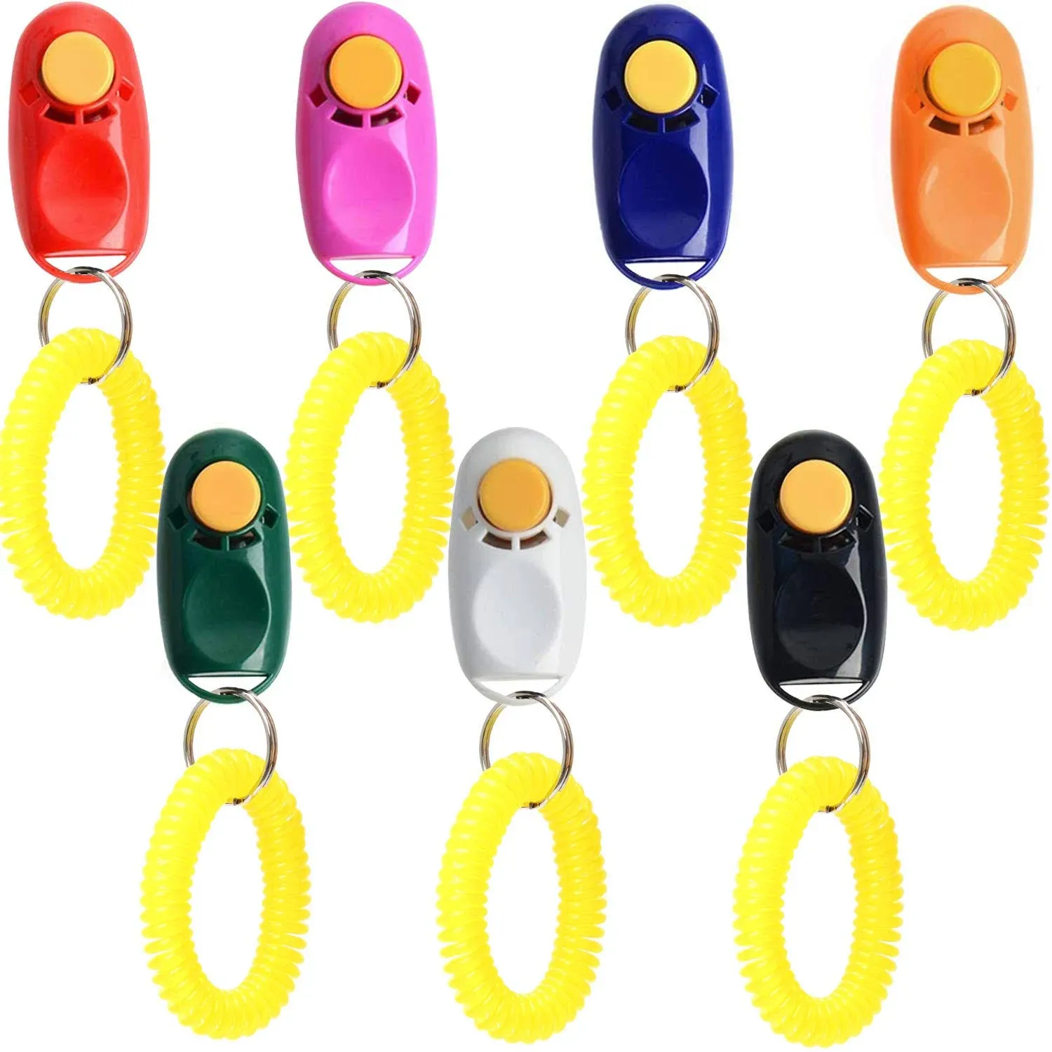 Coolrunner 7pcs 7 Color Universal Animal Pet Dog Training Clicker with Wrist ...