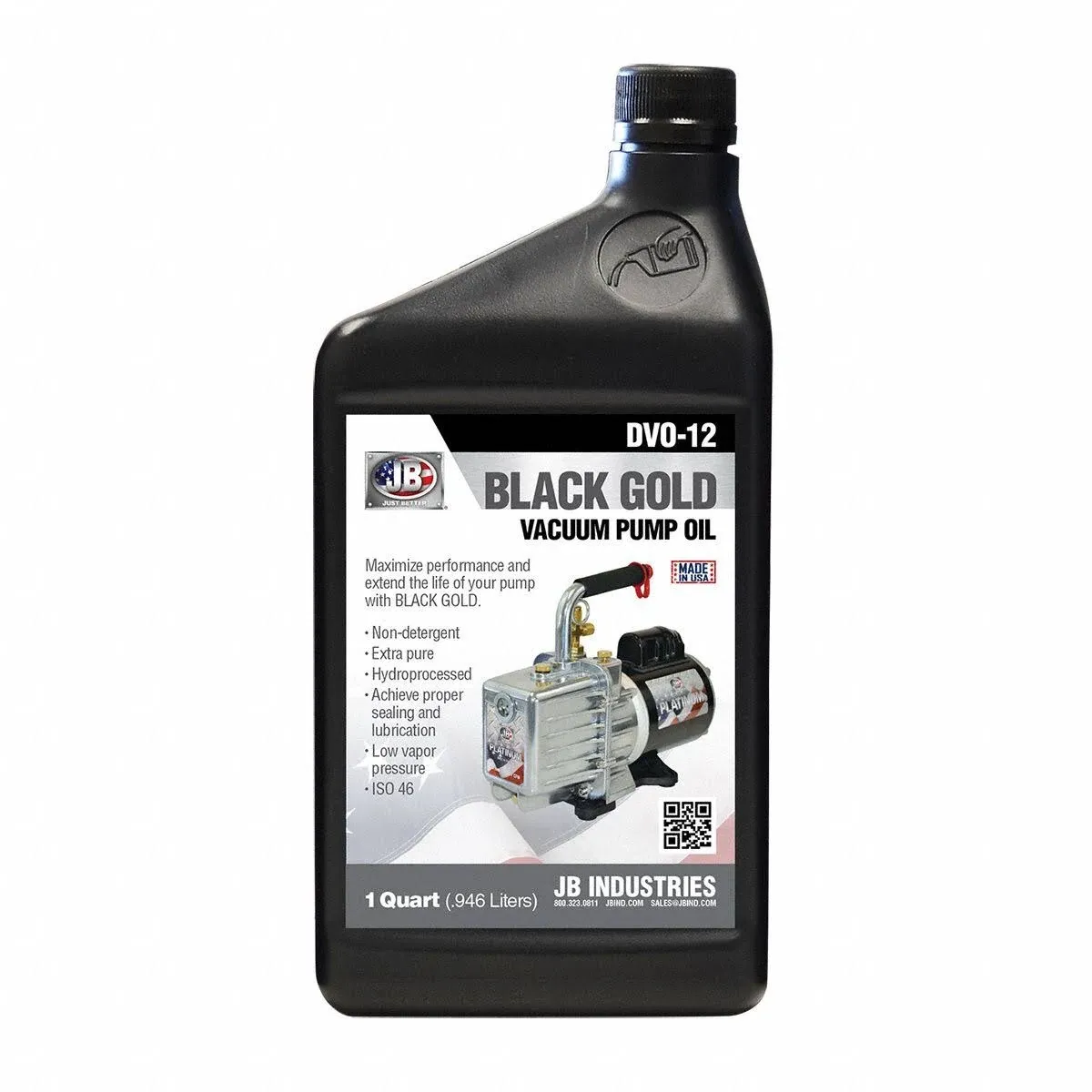 JB Industries Bottle of Black Gold Vacuum Pump Oil