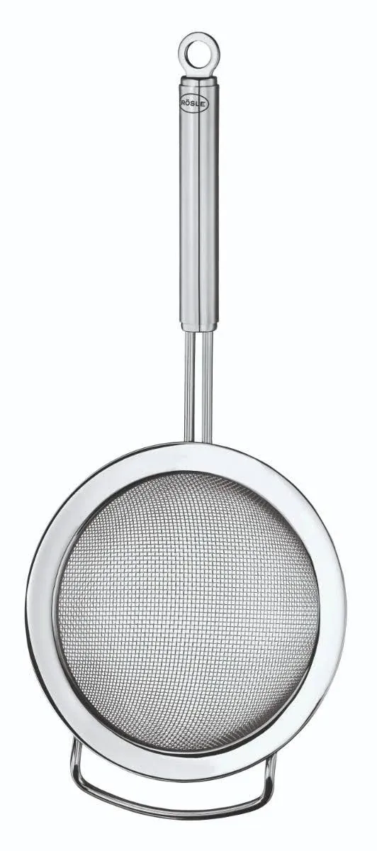 Rösle Stainless Steel Round Handle Kitchen Strainer, Coarse Mesh, 7.9-inch