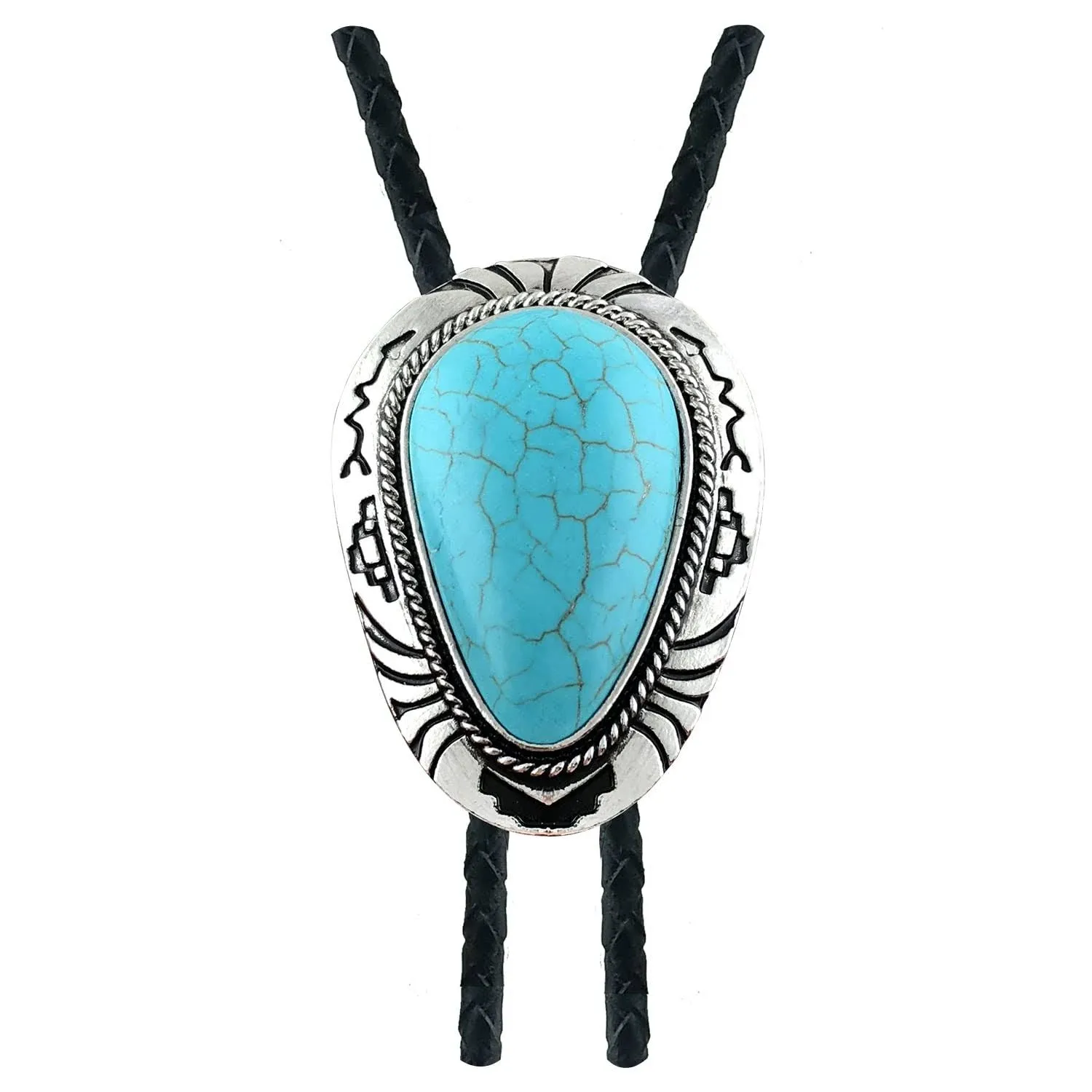 Bolo Tie Turquoise-West<wbr/>ern Cowboy Native American Bolo tie for Men