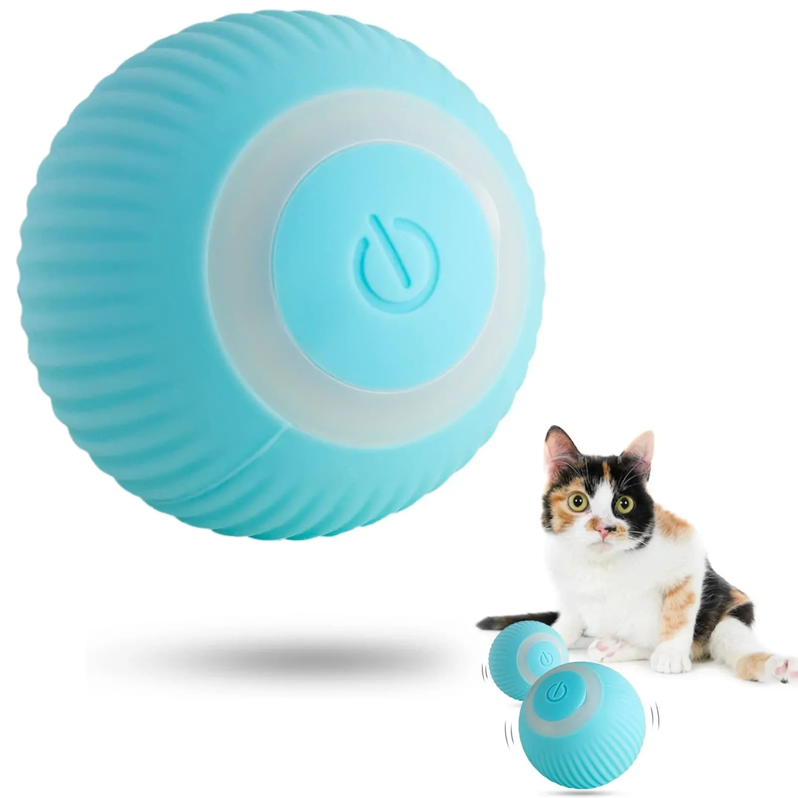 AMESEDAK Automatic Rolling Cat Ball Interactive Smart Toy, Indoor Cat Moving Toy ...