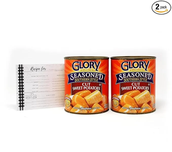 Glory Foods Cut Sweet Potatoes Canned, 2 Pack of 29 oz Cans, Seasoned Southern ...