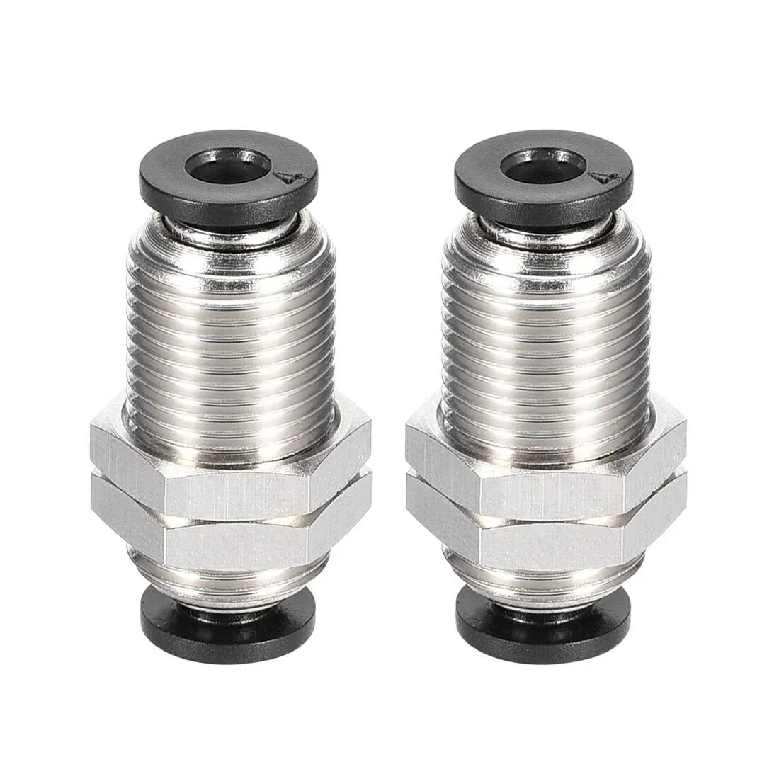 Uxcell Straight Pneumatic Push to Quick Connect Fittings Bulkhead Union 4mm Tube OD x 4mm Tube OD 2pcs | Harfington