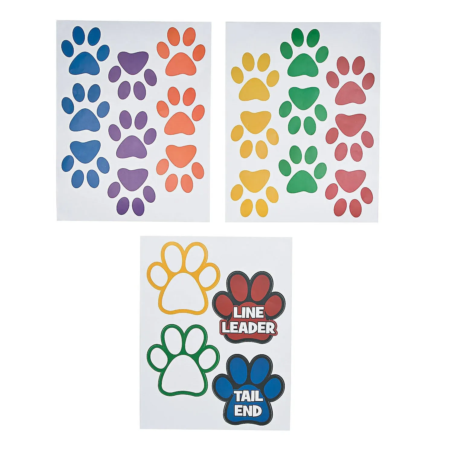 Classroom Paw Shaped Floor Clings - Educational - 22 Pieces