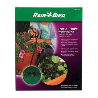 Rain Bird Drip Patio Watering Kit - 40-Piece, Multiple Colors/Finishes, Tubing, Emitters, Fittings, Stakes - Easy and Efficient Watering for Patio