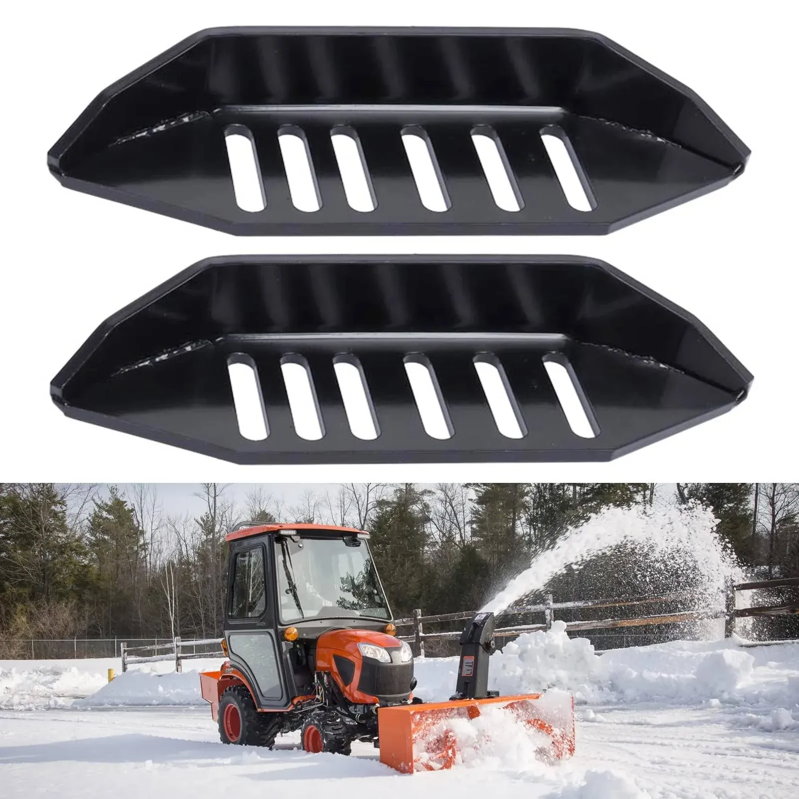 ELITEWILL Universal Snow Blower Skid Shoe Heavy Duty and Wide Snow Thrower Slide Shoes with Black Powder Coating Fit for All Stage Snowblowers