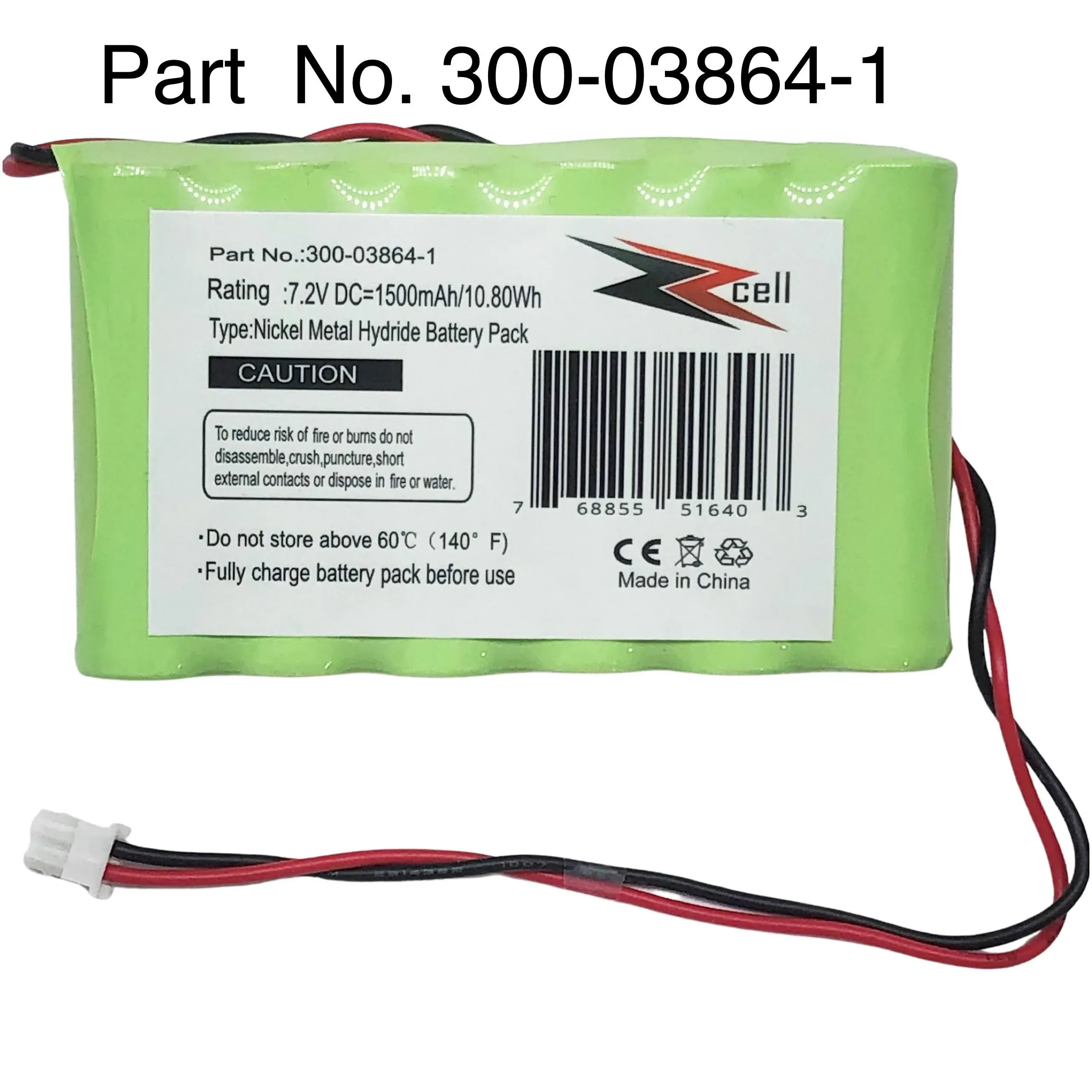 ZZcell® Battery for Honeywell Alarm LYNXRCHKITHC 781410403291 55026089 WALYNX-RCHB-SC WALYNXRCHBSC LYNXRCHKIT-SC ADEMCO 300-03865, 7.2V, 1500mAh (NOTE: Please Check Part No. Before Purchase)