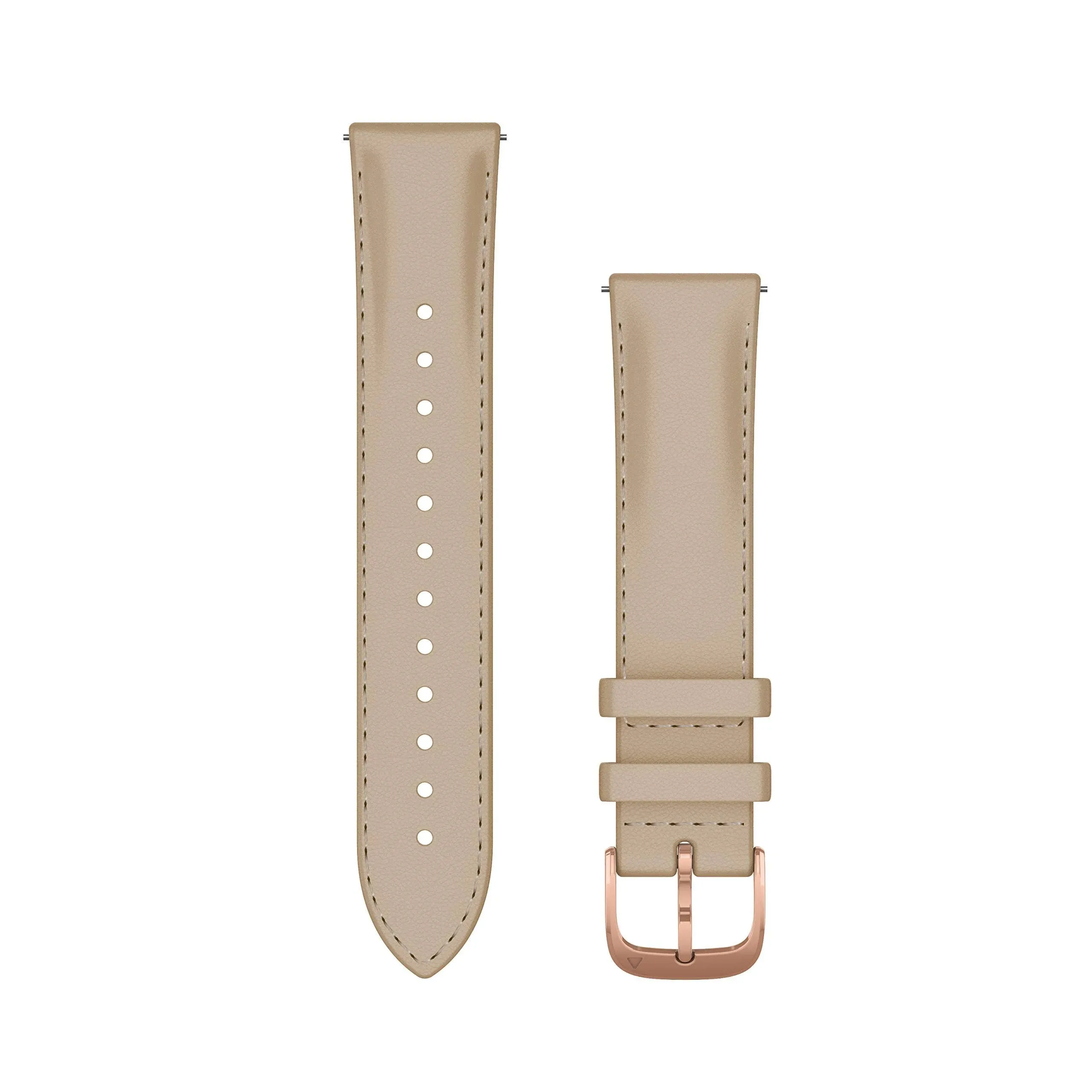 Garmin Quick Release Bands (20 mm) Light Sand Italian Leather with 18K Rose Gold ...