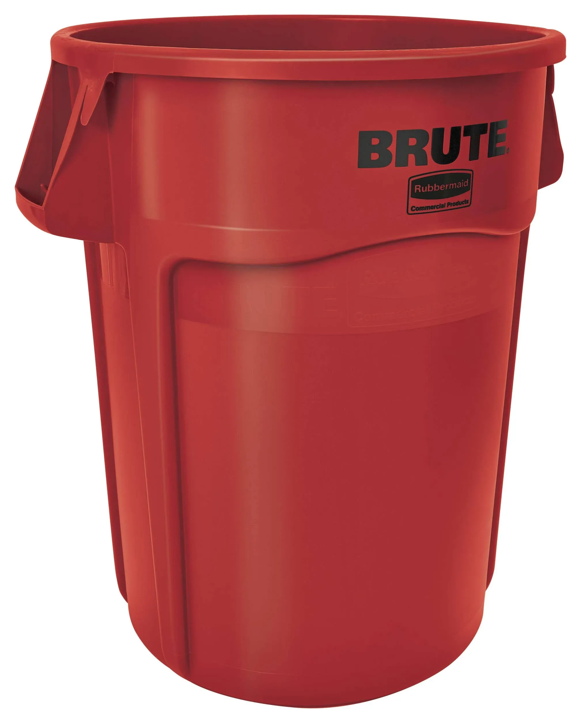 Rubbermaid Commercial Red Round Brute Vented Trash Receptacle, 44 Gallon Capacity